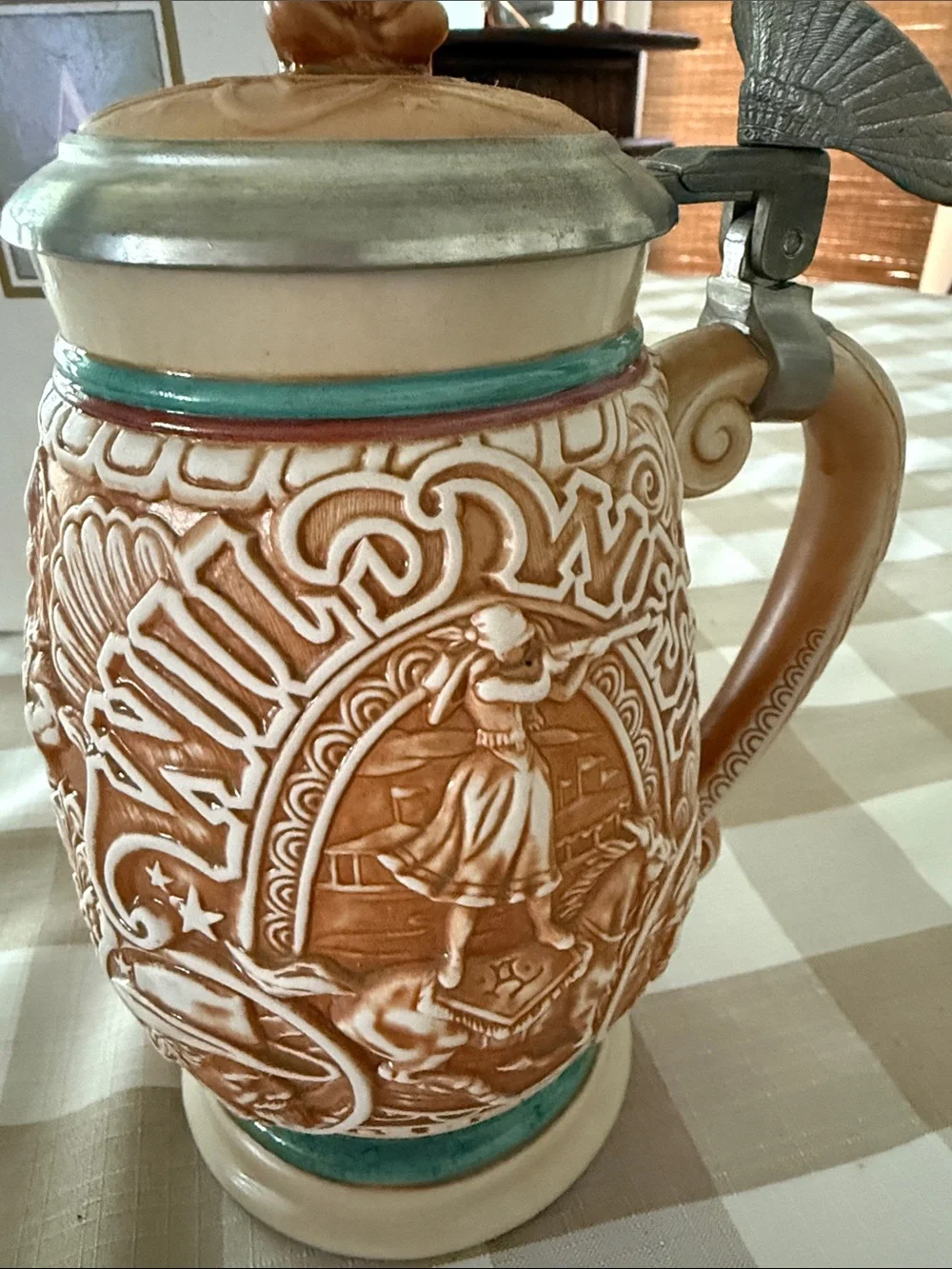 Avon Ceramic Stein attribute to the Wild West